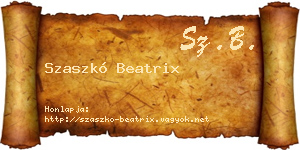 Szaszkó Beatrix névjegykártya