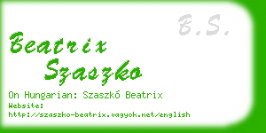 beatrix szaszko business card